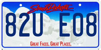SD license plate 82UE08