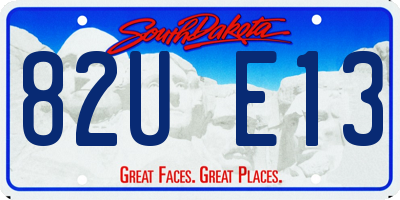SD license plate 82UE13
