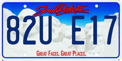 SD license plate 82UE17