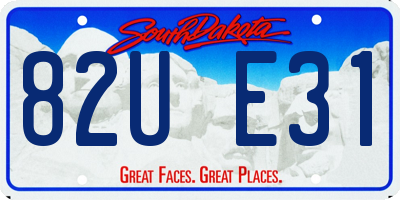 SD license plate 82UE31