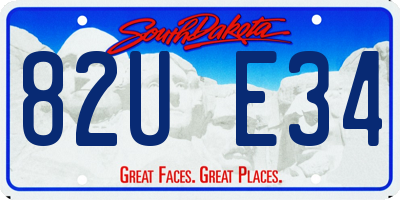 SD license plate 82UE34