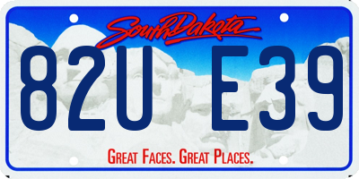 SD license plate 82UE39