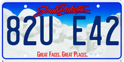 SD license plate 82UE42