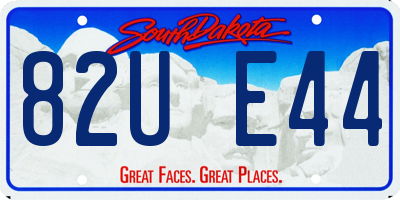 SD license plate 82UE44
