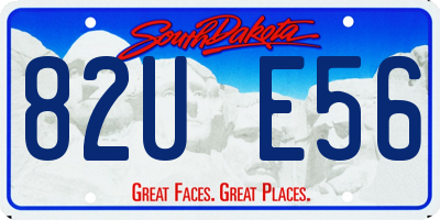 SD license plate 82UE56