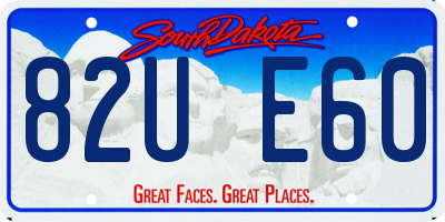 SD license plate 82UE60