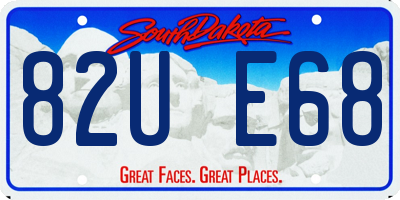 SD license plate 82UE68