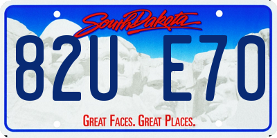 SD license plate 82UE70