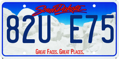 SD license plate 82UE75
