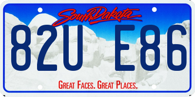 SD license plate 82UE86