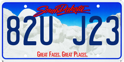 SD license plate 82UJ23