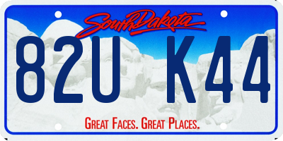 SD license plate 82UK44