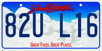 SD license plate 82UL16