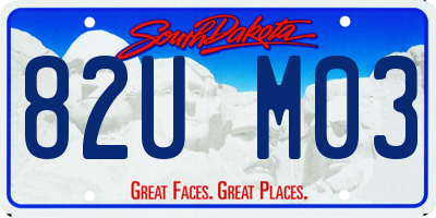 SD license plate 82UM03