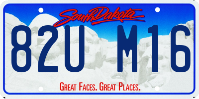 SD license plate 82UM16
