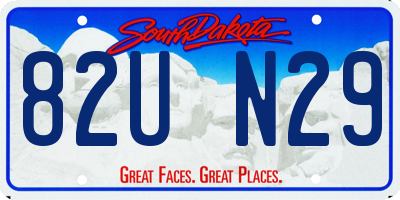 SD license plate 82UN29