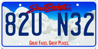 SD license plate 82UN32