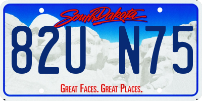 SD license plate 82UN75