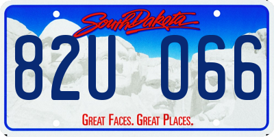 SD license plate 82UO66