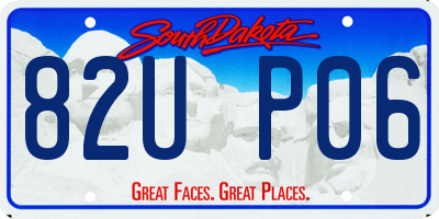 SD license plate 82UP06