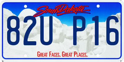 SD license plate 82UP16
