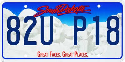 SD license plate 82UP18