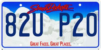 SD license plate 82UP20