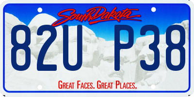 SD license plate 82UP38