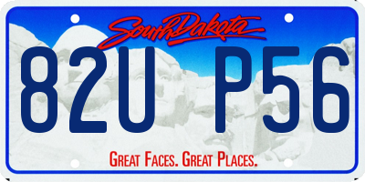 SD license plate 82UP56