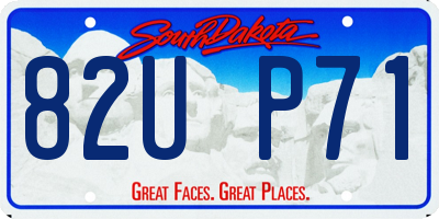 SD license plate 82UP71