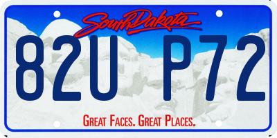 SD license plate 82UP72