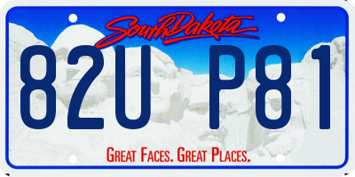 SD license plate 82UP81