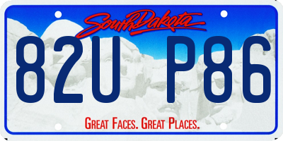 SD license plate 82UP86