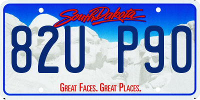 SD license plate 82UP90