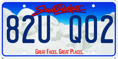 SD license plate 82UQ02