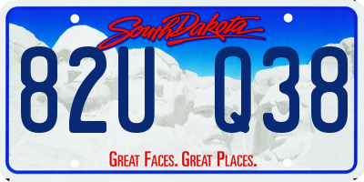 SD license plate 82UQ38