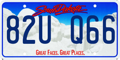 SD license plate 82UQ66