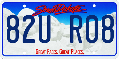SD license plate 82UR08