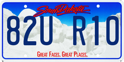 SD license plate 82UR10