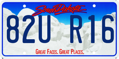 SD license plate 82UR16