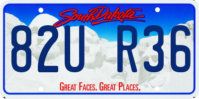 SD license plate 82UR36