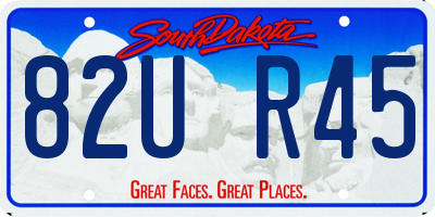 SD license plate 82UR45