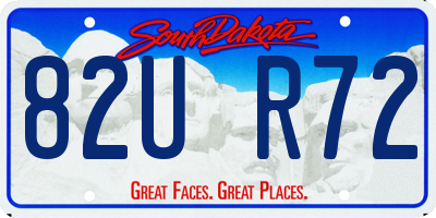 SD license plate 82UR72
