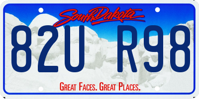 SD license plate 82UR98