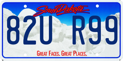 SD license plate 82UR99