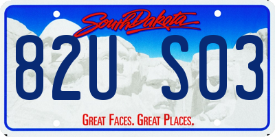 SD license plate 82US03