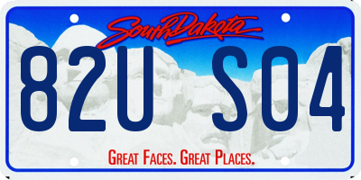 SD license plate 82US04