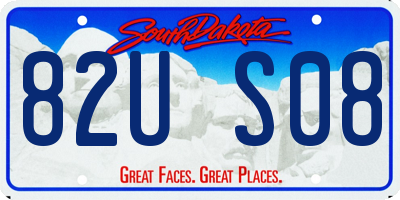 SD license plate 82US08