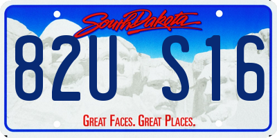 SD license plate 82US16