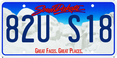 SD license plate 82US18